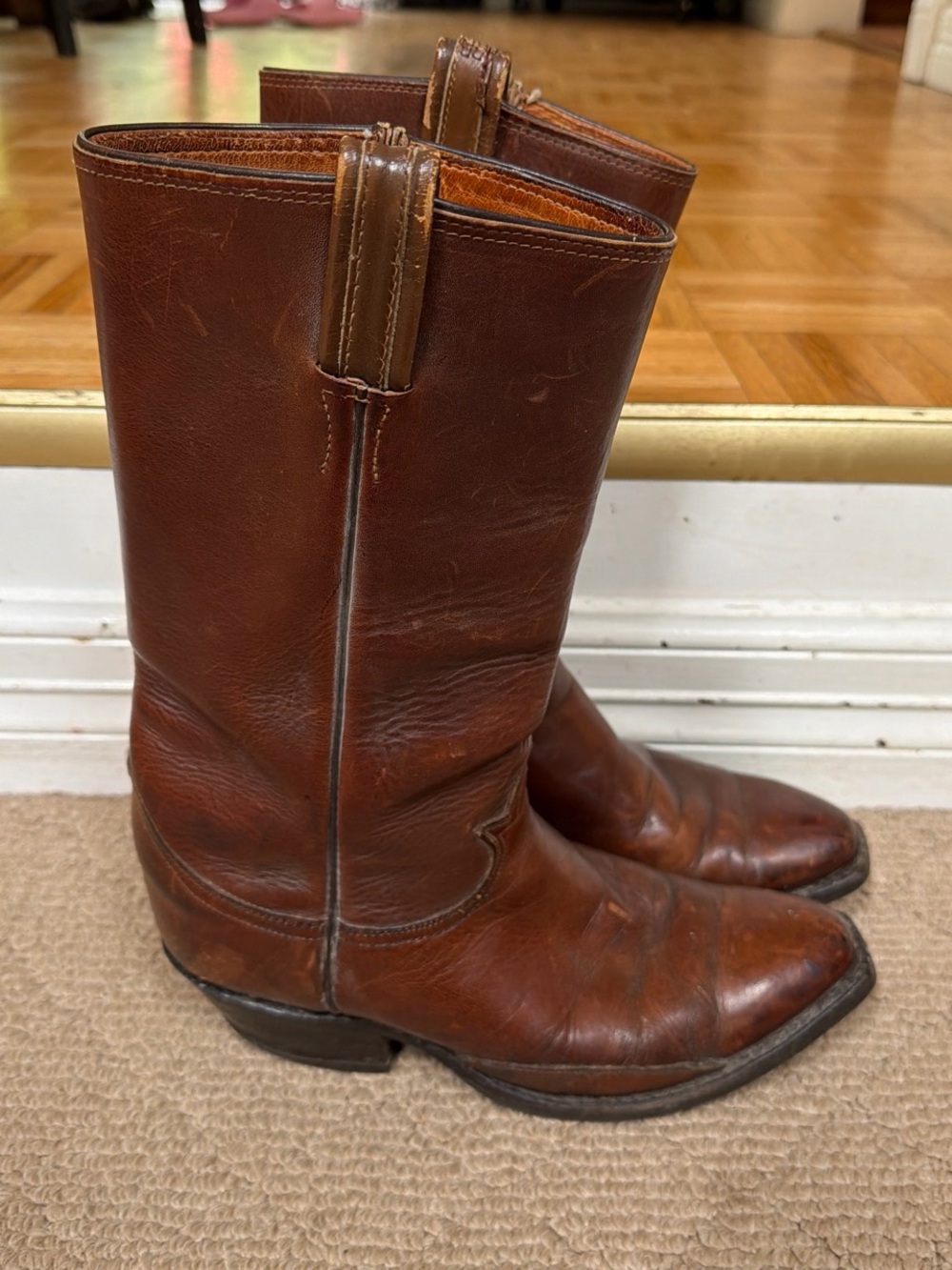 Tony Lama Brown Leather Cowboy Boots